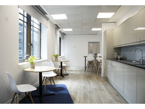 Serviced offices in London City kitchen